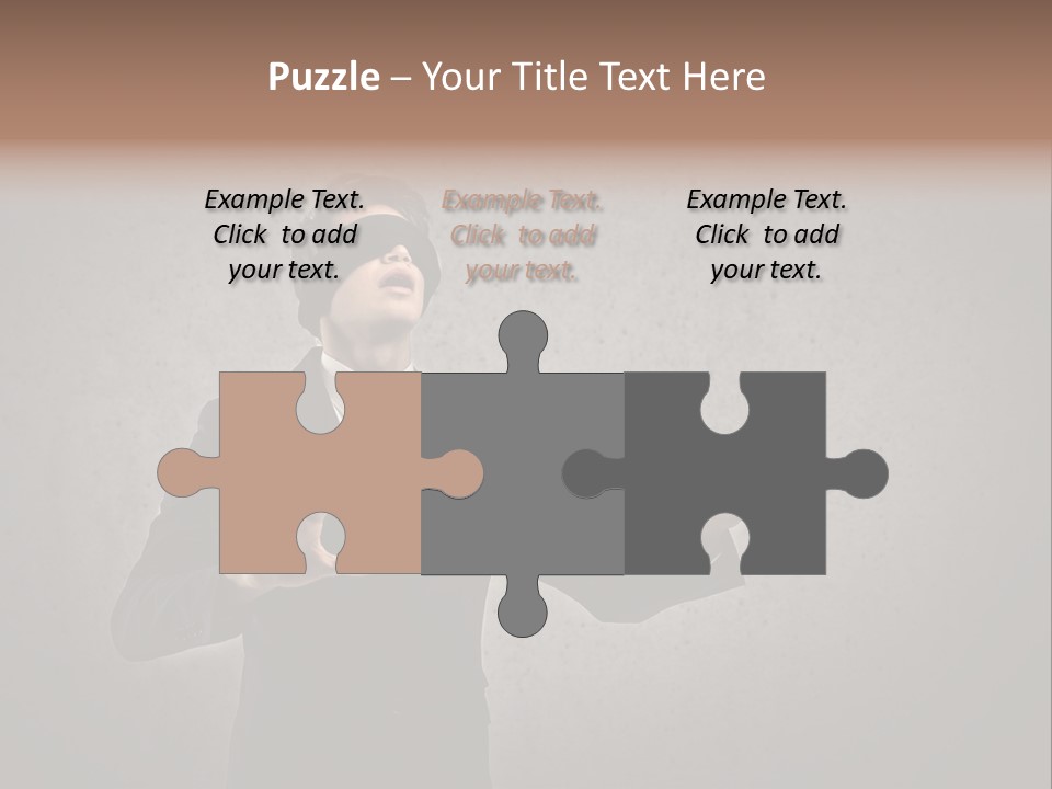 White Blindfolded Touch PowerPoint Template