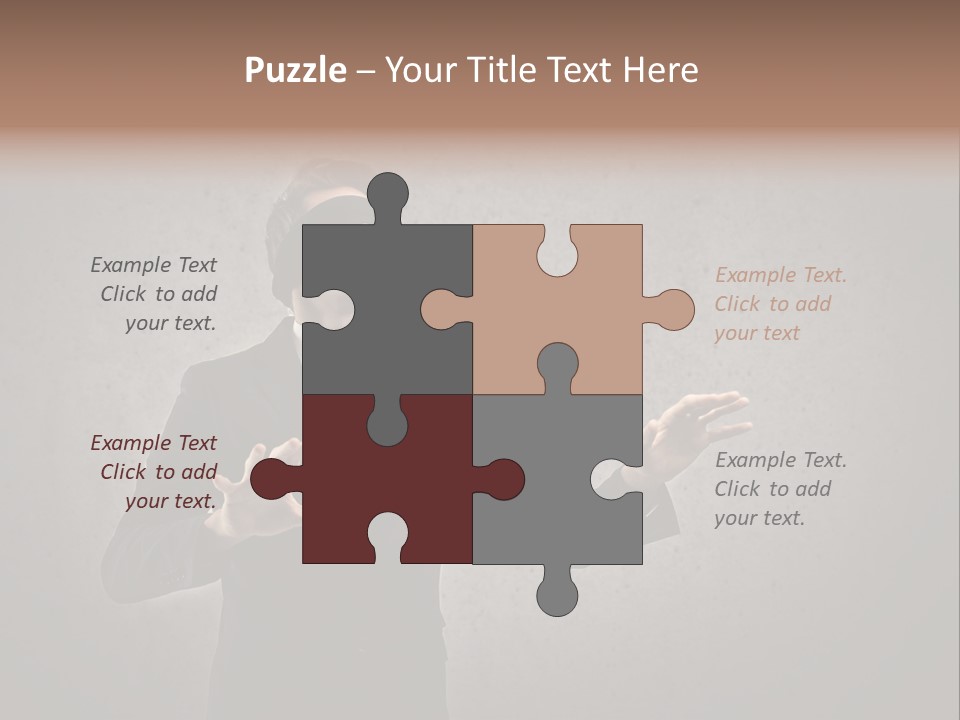 White Blindfolded Touch PowerPoint Template