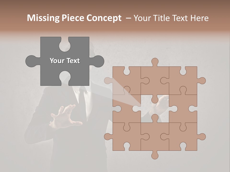 White Blindfolded Touch PowerPoint Template