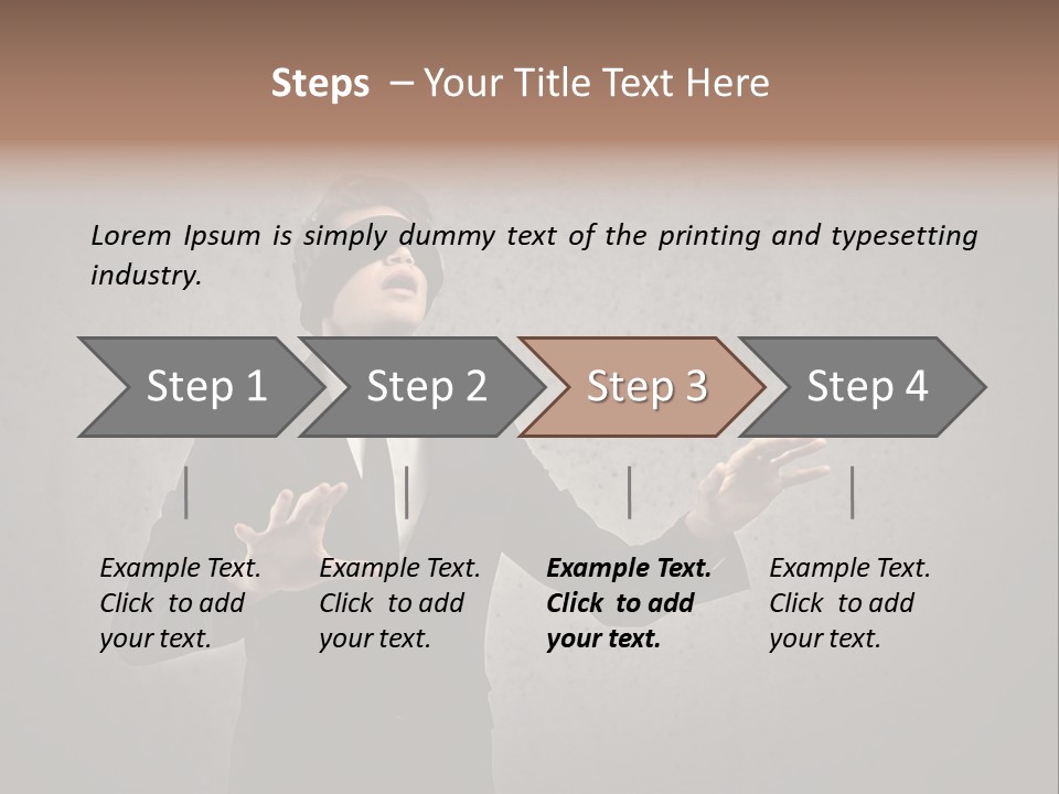 White Blindfolded Touch PowerPoint Template