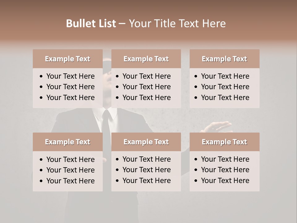 White Blindfolded Touch PowerPoint Template