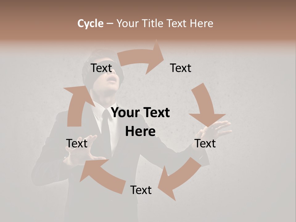 White Blindfolded Touch PowerPoint Template