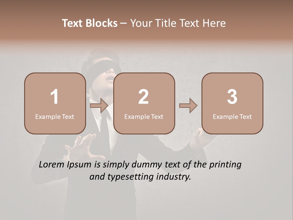 White Blindfolded Touch PowerPoint Template