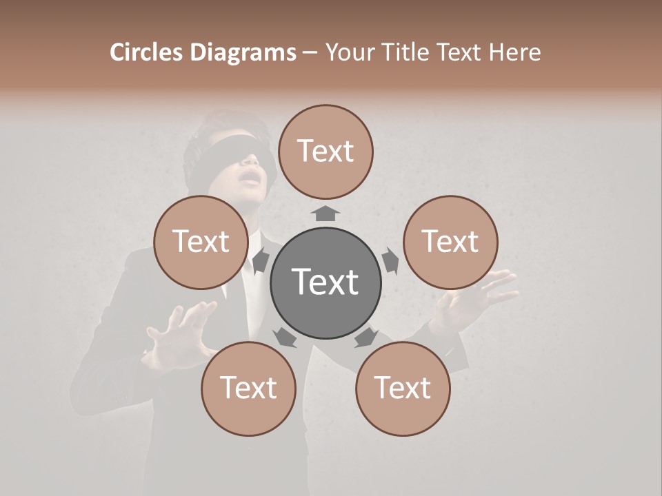 White Blindfolded Touch PowerPoint Template