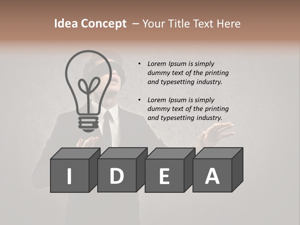 White Blindfolded Touch PowerPoint Template