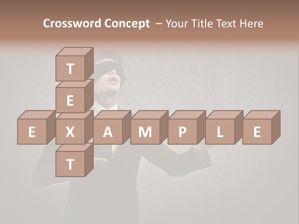 White Blindfolded Touch PowerPoint Template