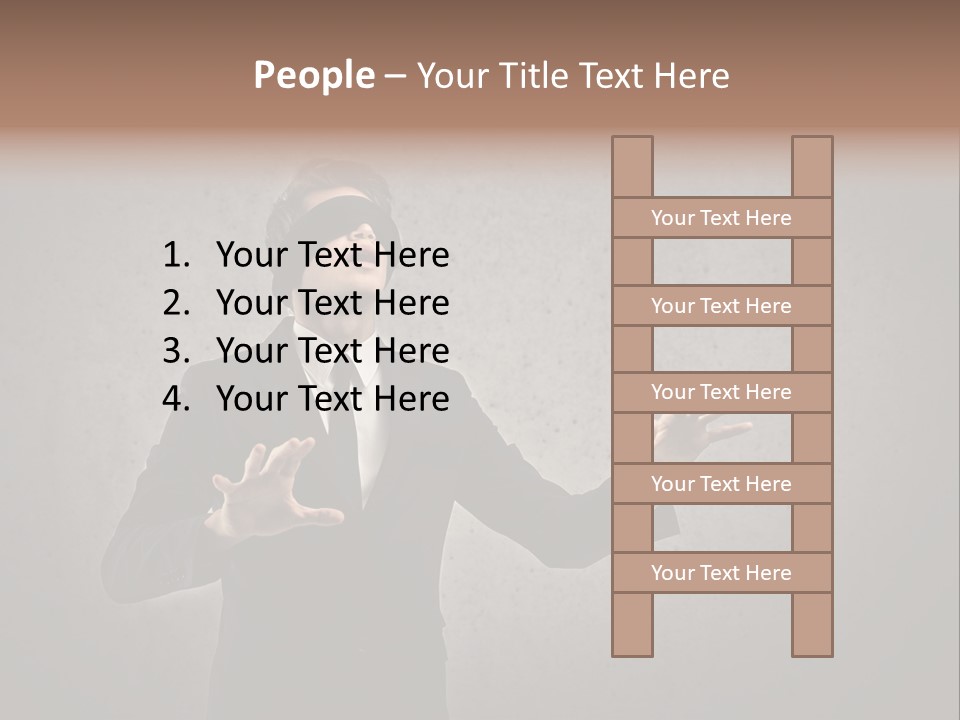 White Blindfolded Touch PowerPoint Template