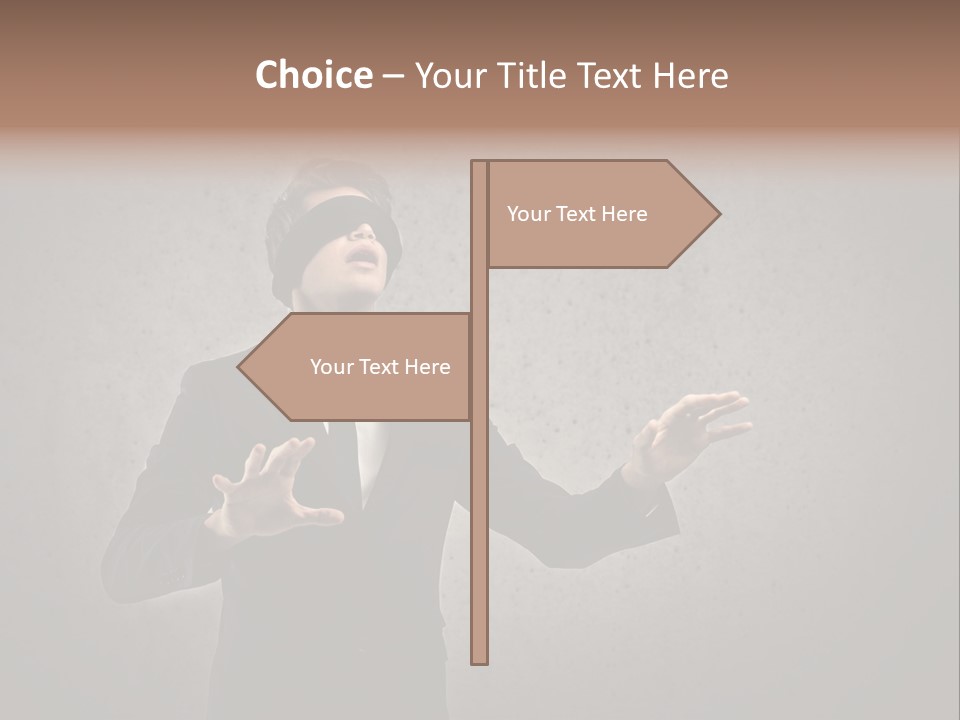 White Blindfolded Touch PowerPoint Template