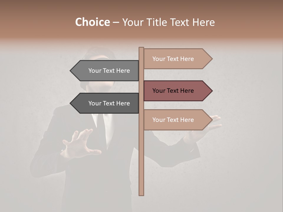 White Blindfolded Touch PowerPoint Template