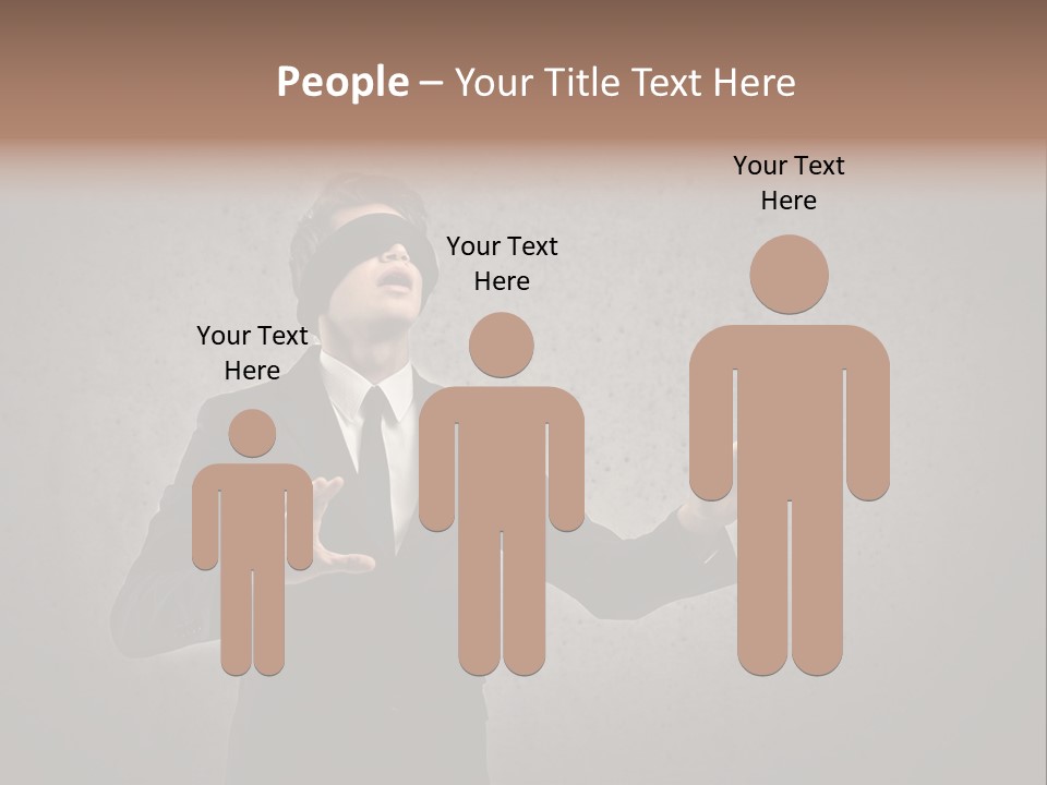White Blindfolded Touch PowerPoint Template