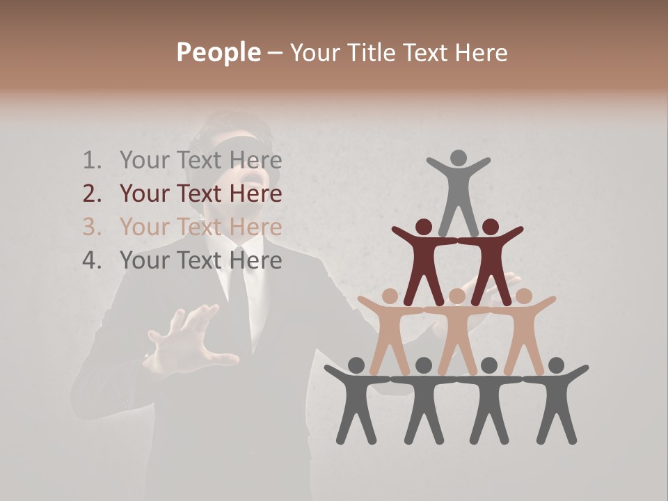 White Blindfolded Touch PowerPoint Template