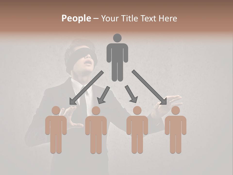 White Blindfolded Touch PowerPoint Template