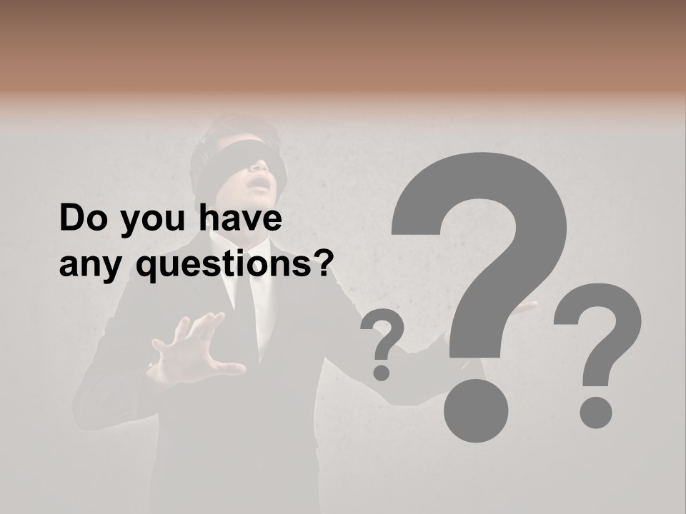 White Blindfolded Touch PowerPoint Template