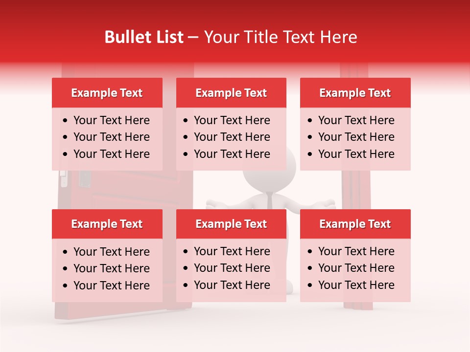A Person Standing In Front Of A Red Door PowerPoint Template