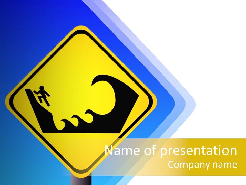 Illustration Sign Route PowerPoint Template