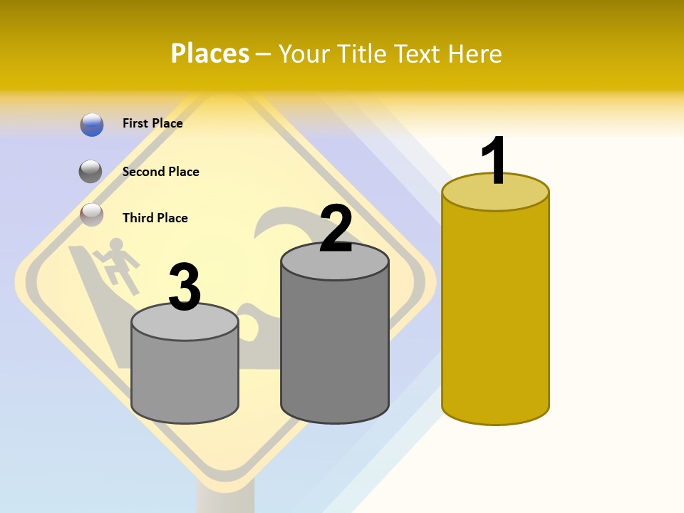 Illustration Sign Route PowerPoint Template