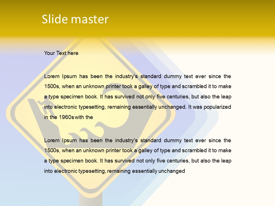 Illustration Sign Route PowerPoint Template