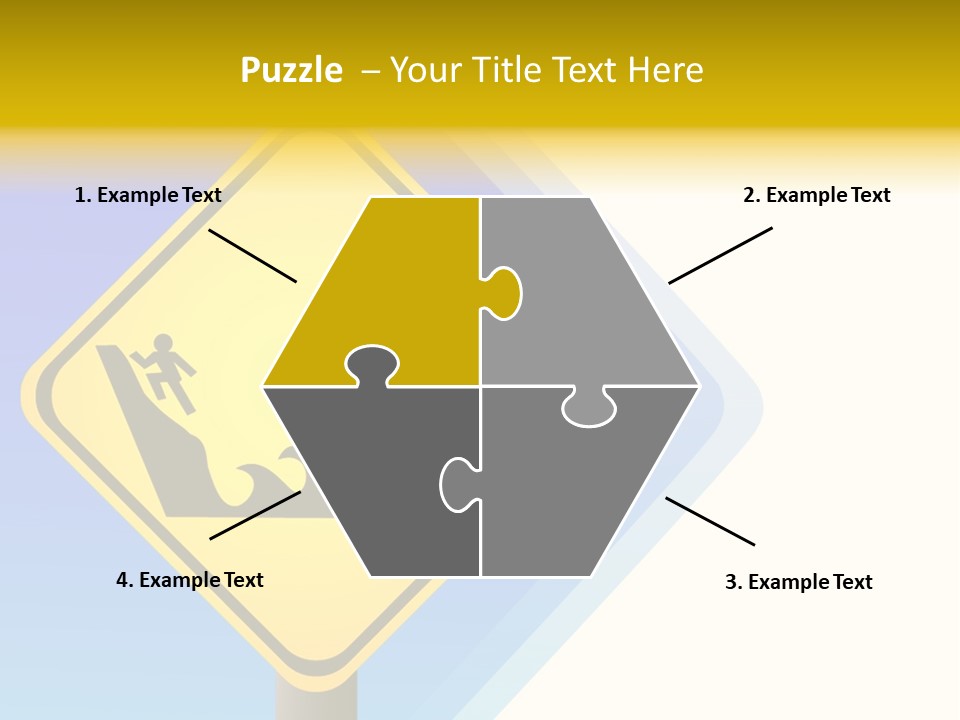 Illustration Sign Route PowerPoint Template