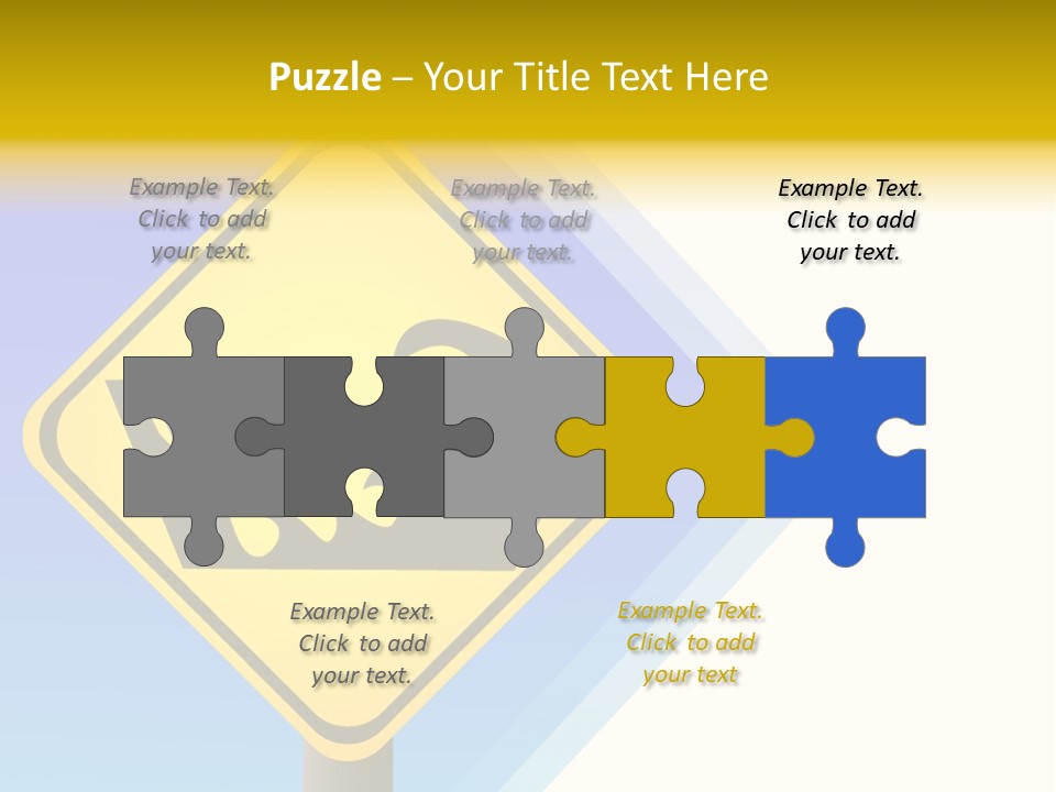 Illustration Sign Route PowerPoint Template