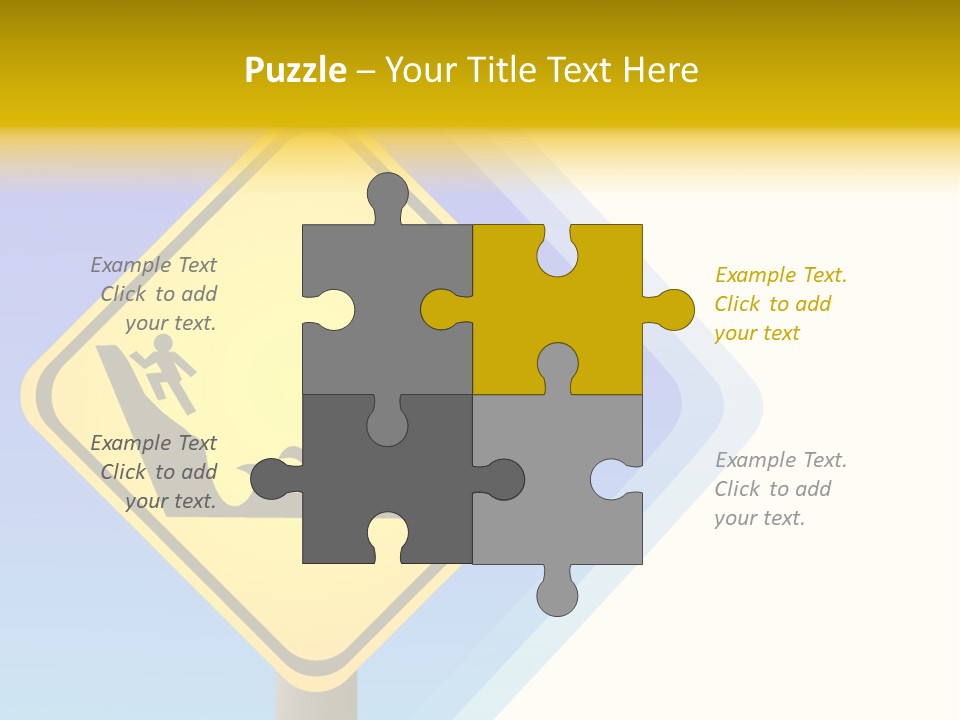 Illustration Sign Route PowerPoint Template