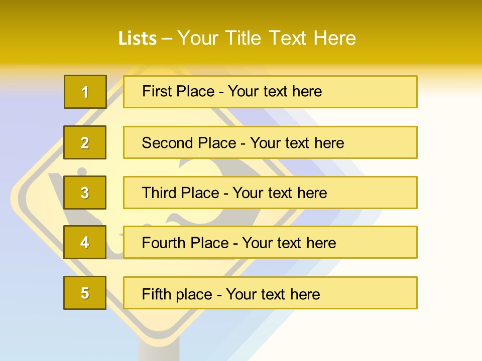 Illustration Sign Route PowerPoint Template