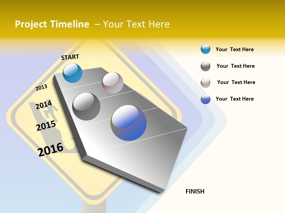 Illustration Sign Route PowerPoint Template