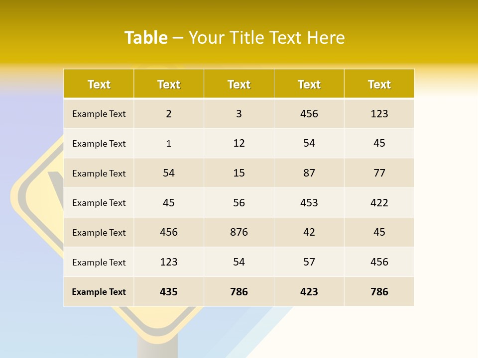 Illustration Sign Route PowerPoint Template