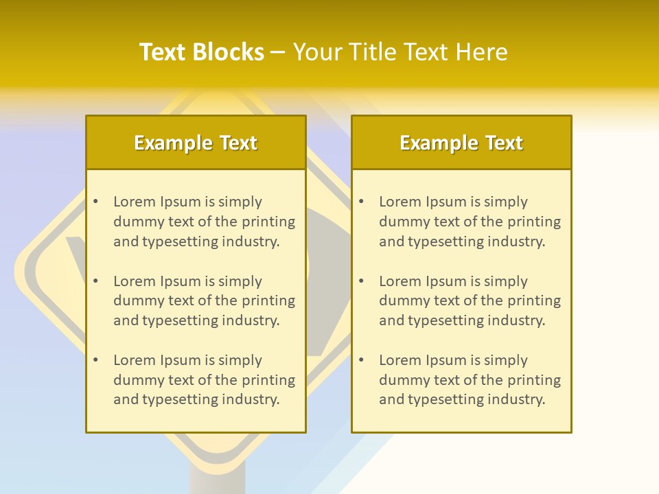 Illustration Sign Route PowerPoint Template