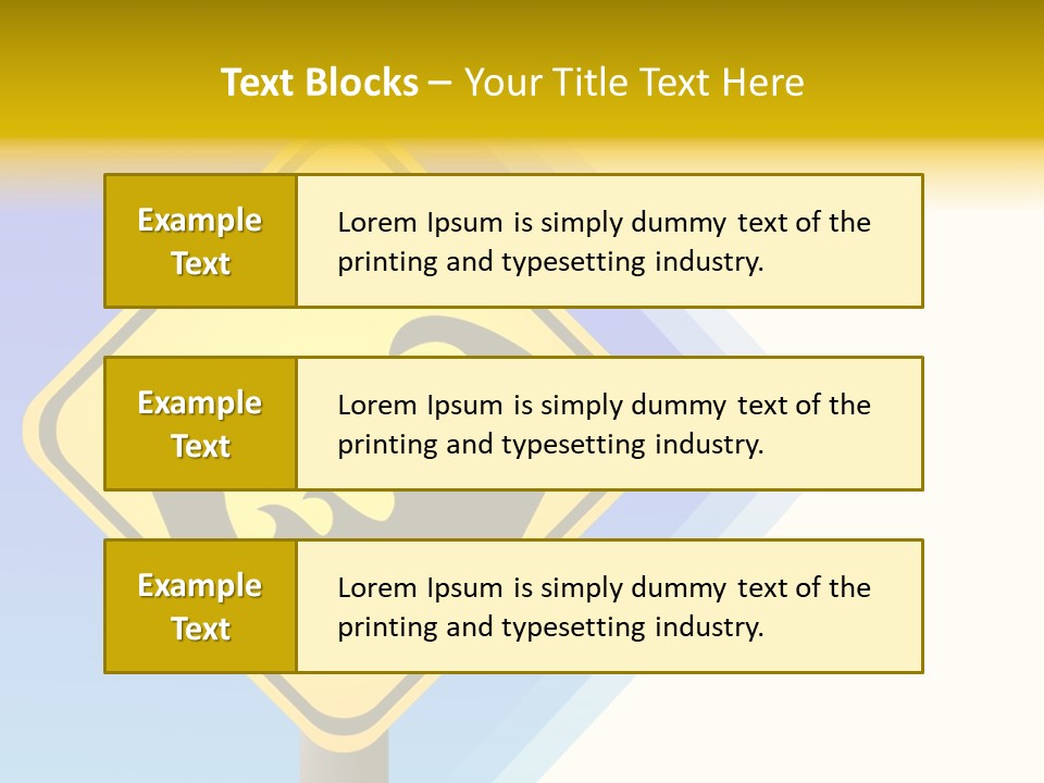 Illustration Sign Route PowerPoint Template