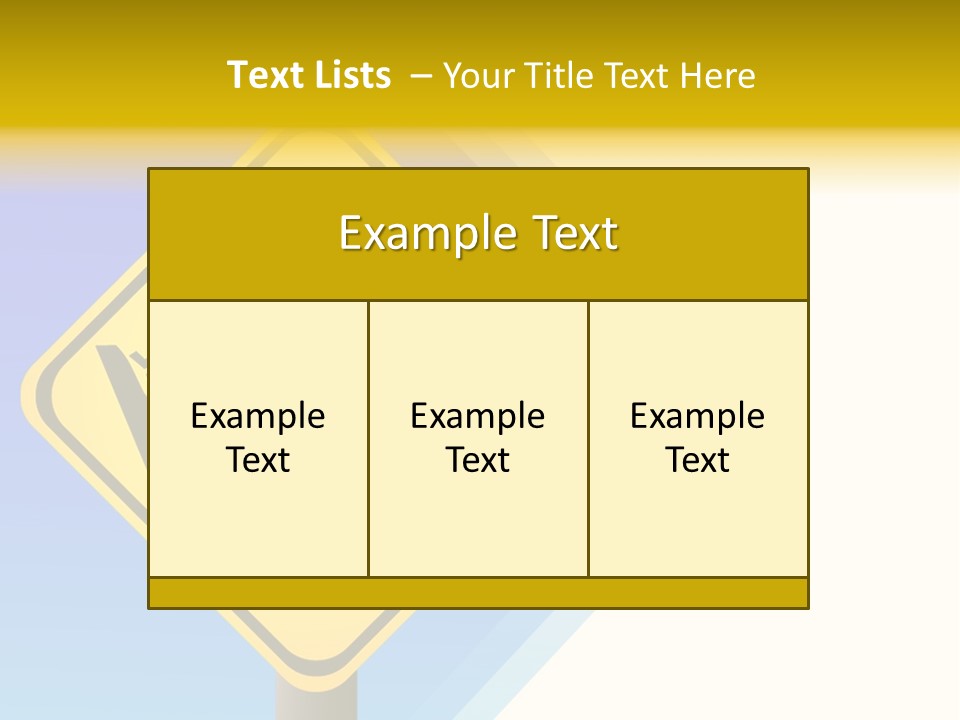 Illustration Sign Route PowerPoint Template
