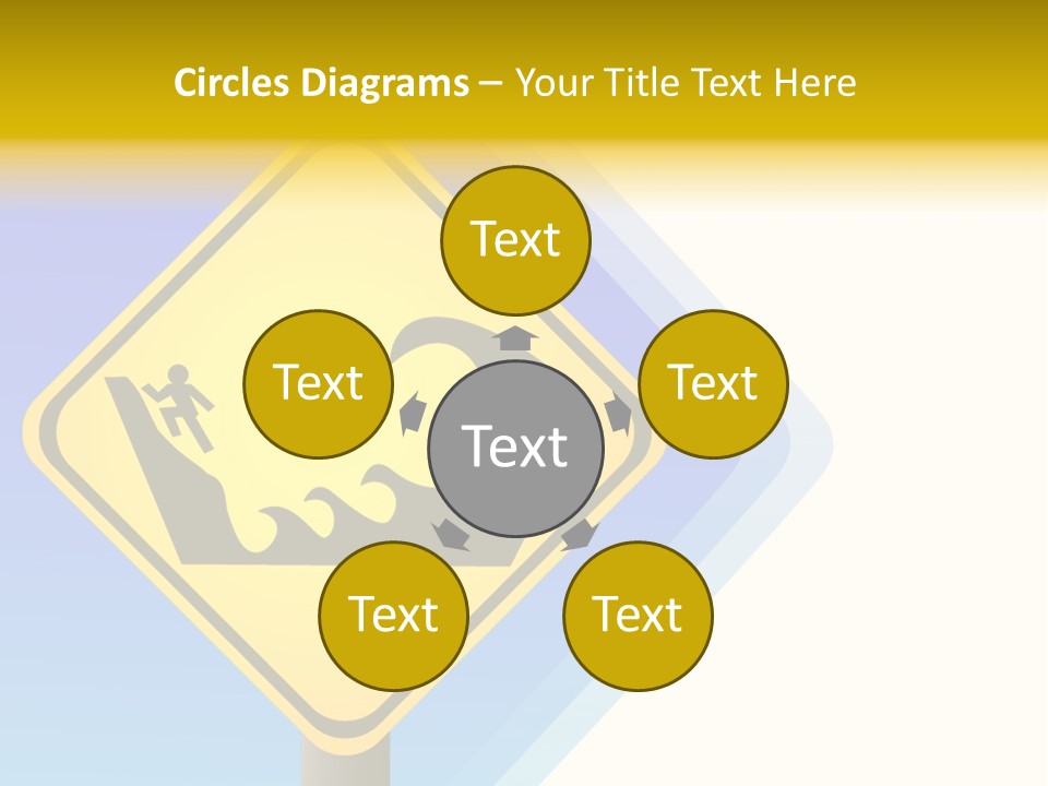 Illustration Sign Route PowerPoint Template