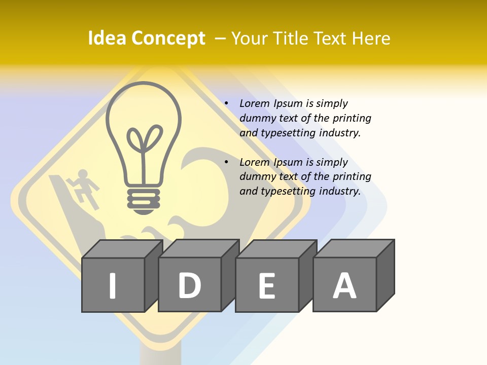 Illustration Sign Route PowerPoint Template