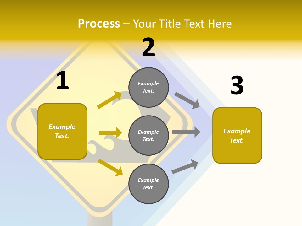 Illustration Sign Route PowerPoint Template
