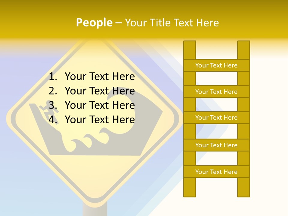 Illustration Sign Route PowerPoint Template