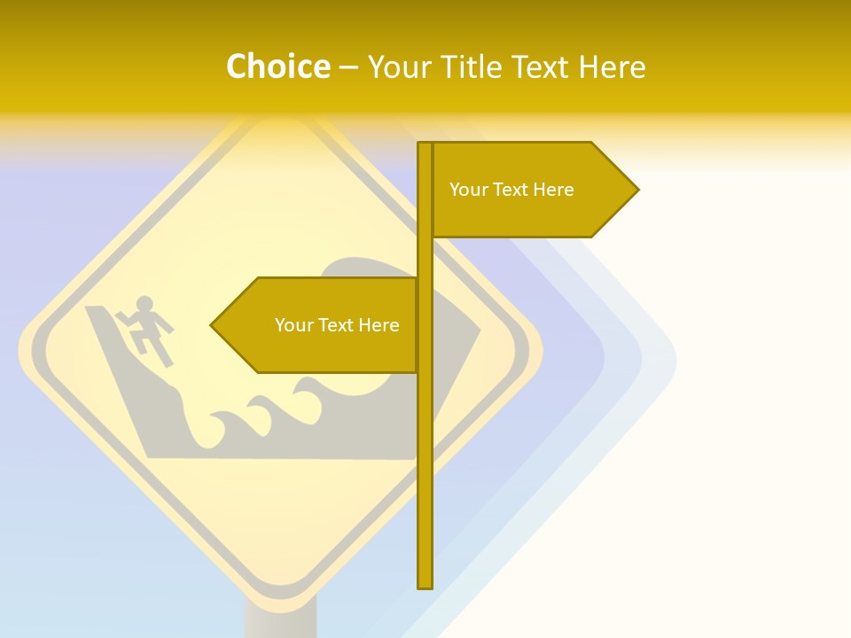 Illustration Sign Route PowerPoint Template
