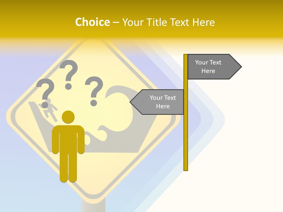 Illustration Sign Route PowerPoint Template
