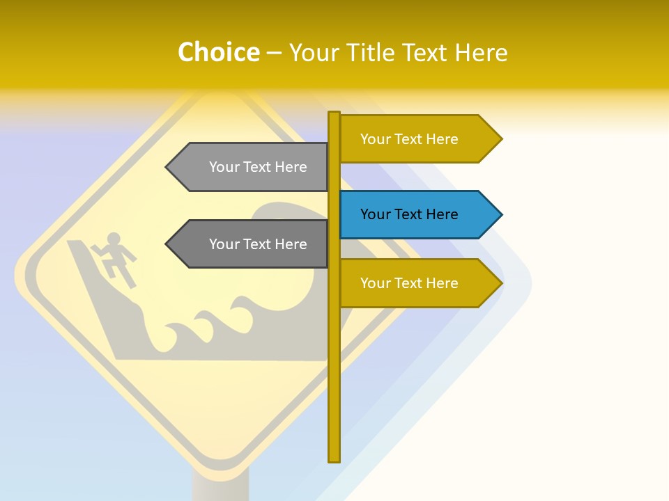 Illustration Sign Route PowerPoint Template