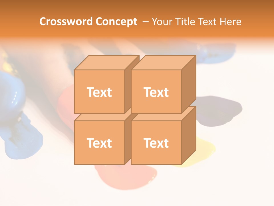 A Child's Hand With Colorful Paint On It PowerPoint Template