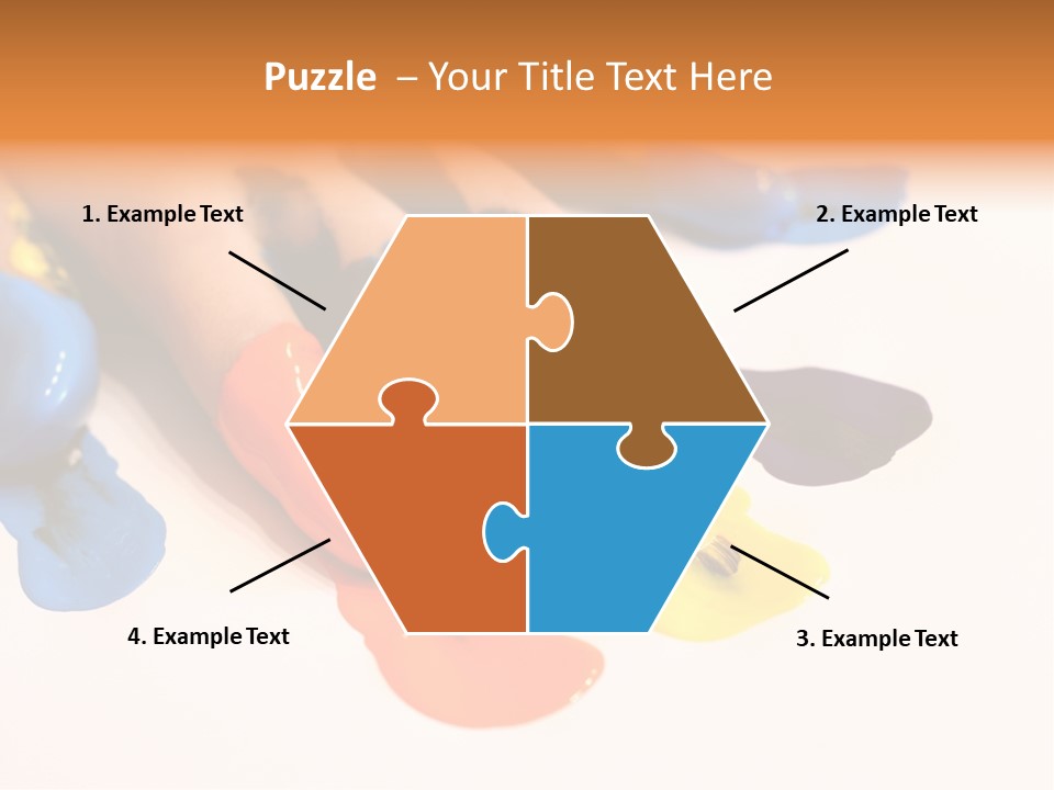 A Child's Hand With Colorful Paint On It PowerPoint Template