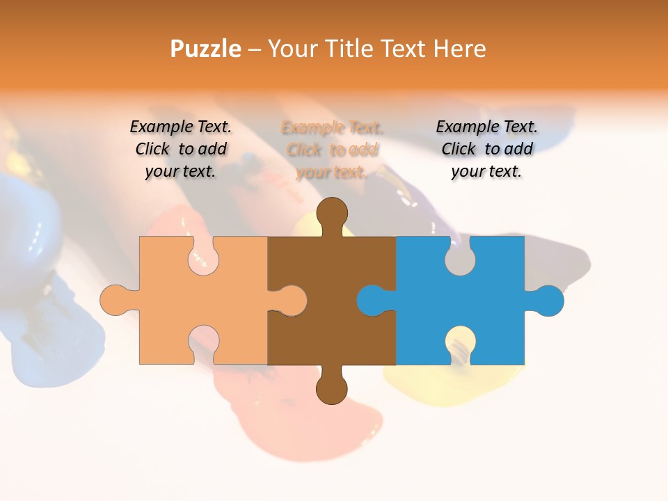 A Child's Hand With Colorful Paint On It PowerPoint Template