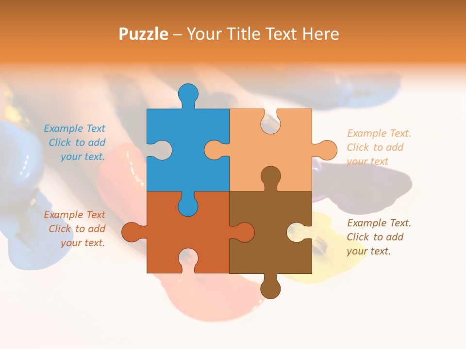 A Child's Hand With Colorful Paint On It PowerPoint Template