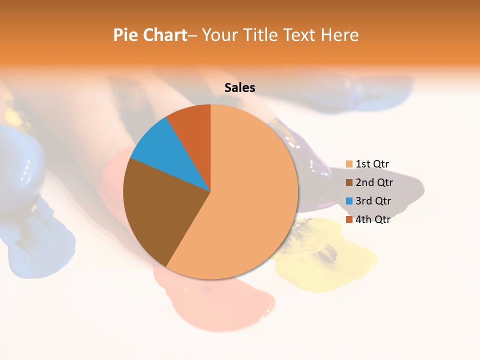 A Child's Hand With Colorful Paint On It PowerPoint Template