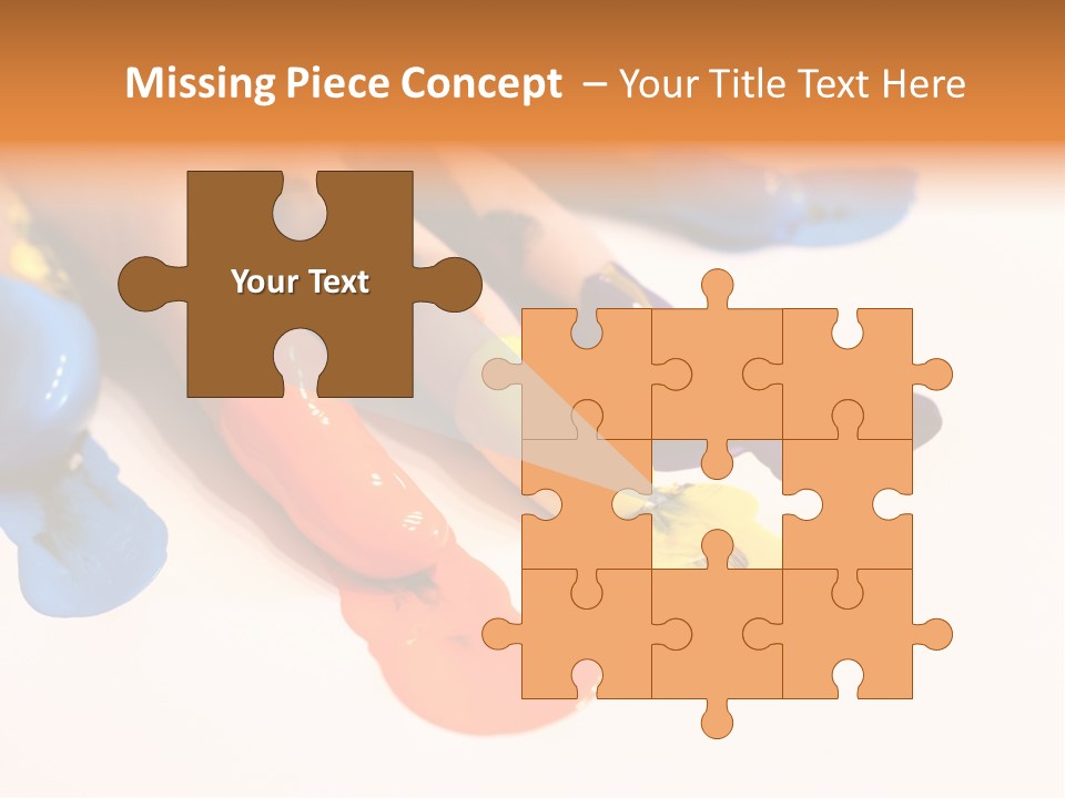 A Child's Hand With Colorful Paint On It PowerPoint Template