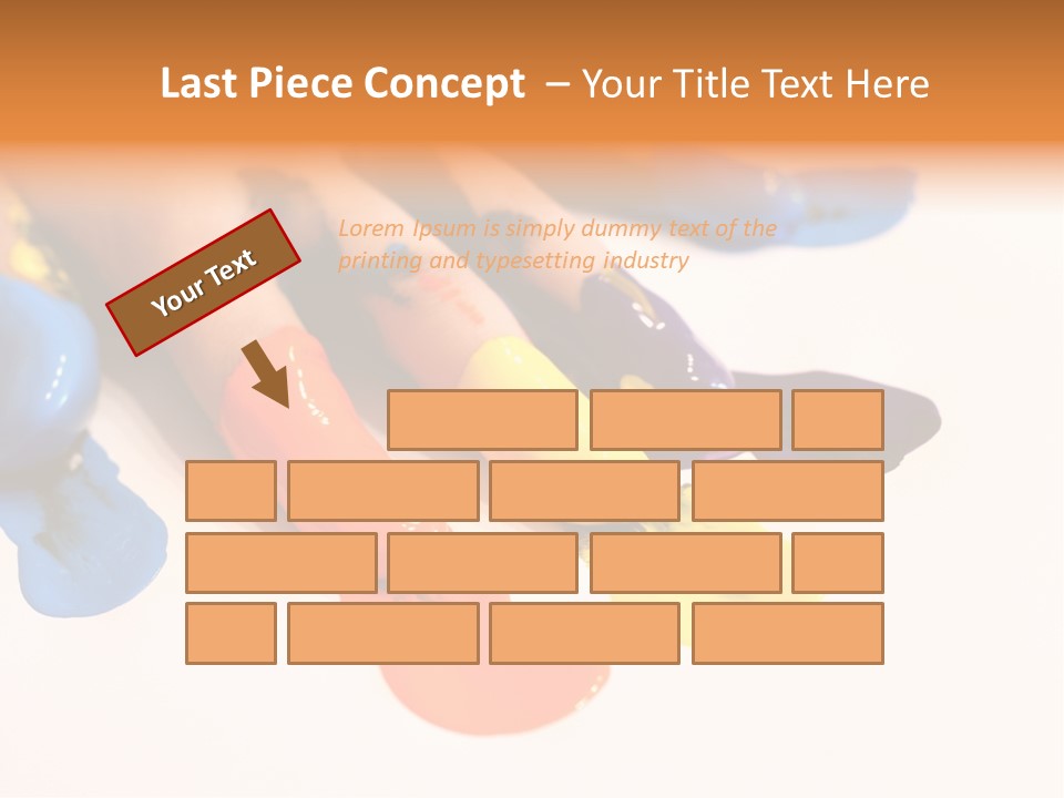 A Child's Hand With Colorful Paint On It PowerPoint Template