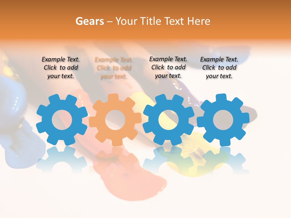 A Child's Hand With Colorful Paint On It PowerPoint Template