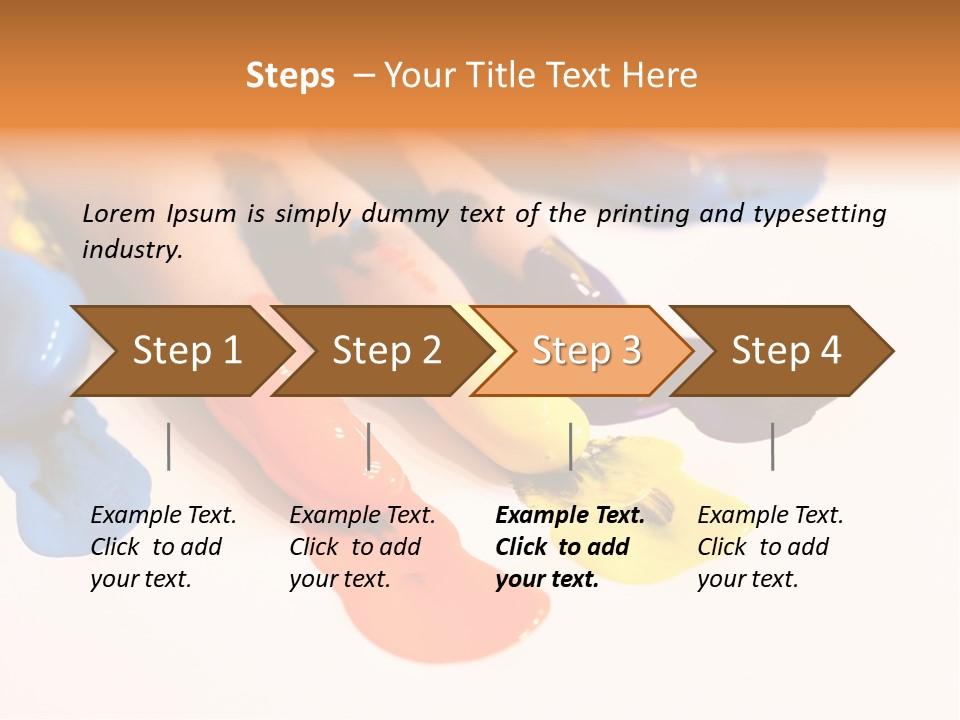 A Child's Hand With Colorful Paint On It PowerPoint Template