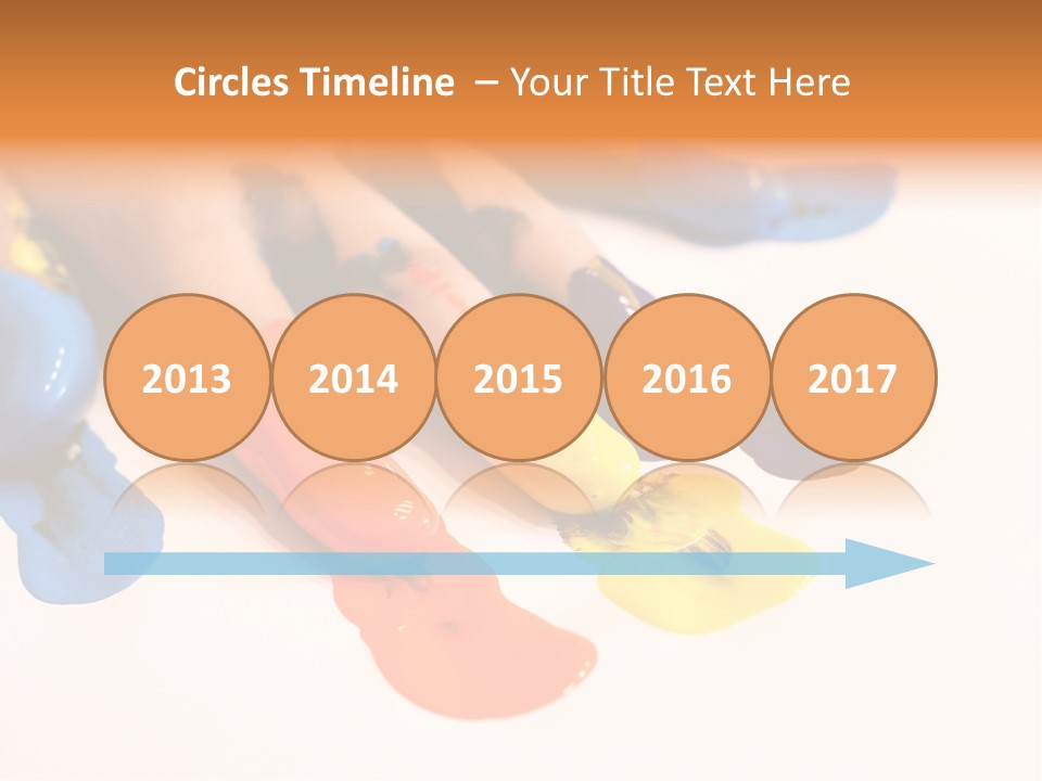 A Child's Hand With Colorful Paint On It PowerPoint Template