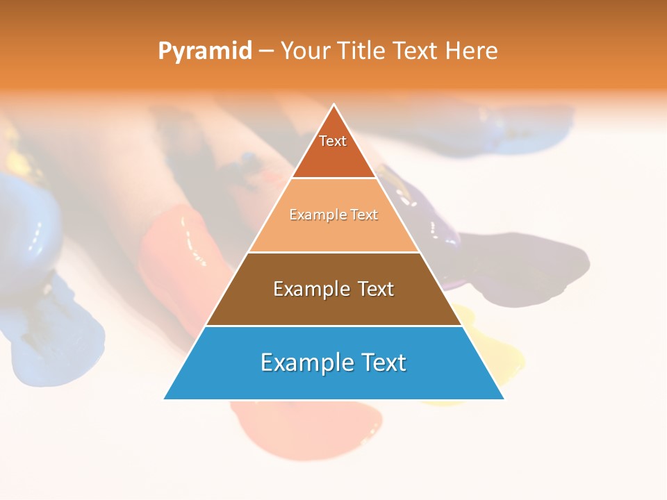 A Child's Hand With Colorful Paint On It PowerPoint Template