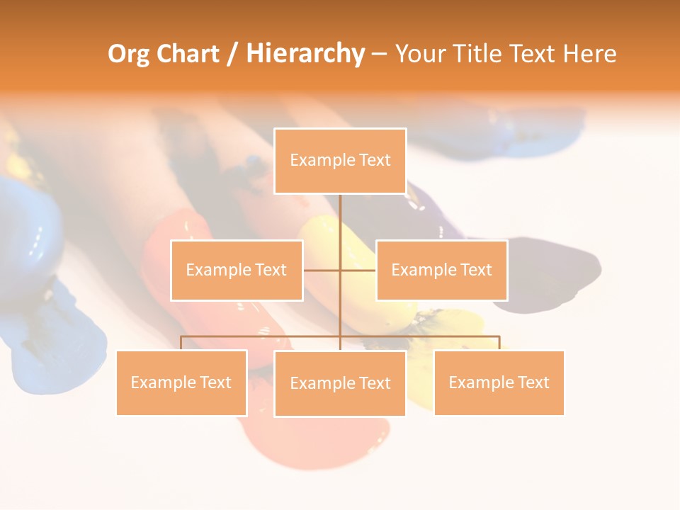 A Child's Hand With Colorful Paint On It PowerPoint Template