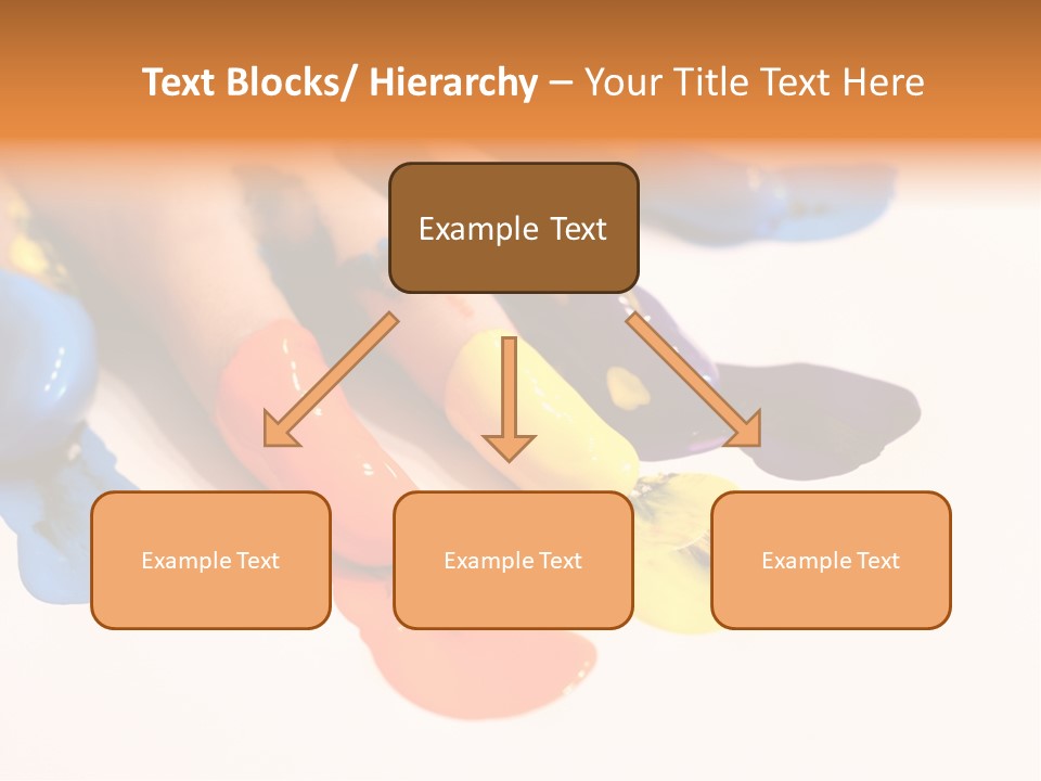 A Child's Hand With Colorful Paint On It PowerPoint Template